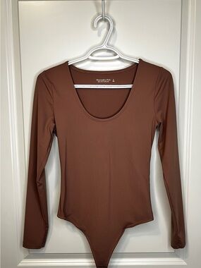 Abercrombie & Fitch Brown Long Sleeve Scoop Neck Bodysuit